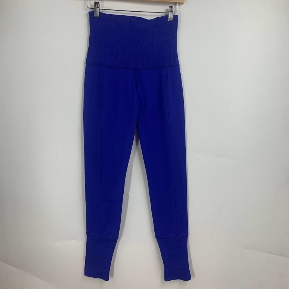 Karma Women's High Waisted Ribbed Tapered Athletic Outdoor Leggings Size 25